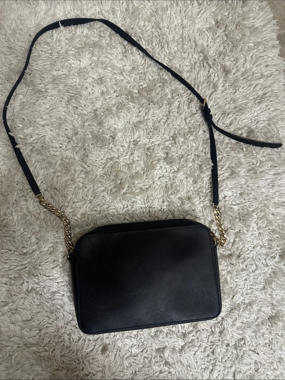 Michael Kors Black Crossbody with Gold Chain Detail